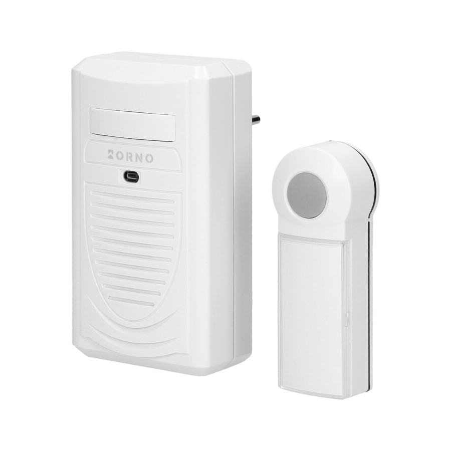 DISCO AC wireless mains-powered doorbell with learning system, 1 sound, 80m